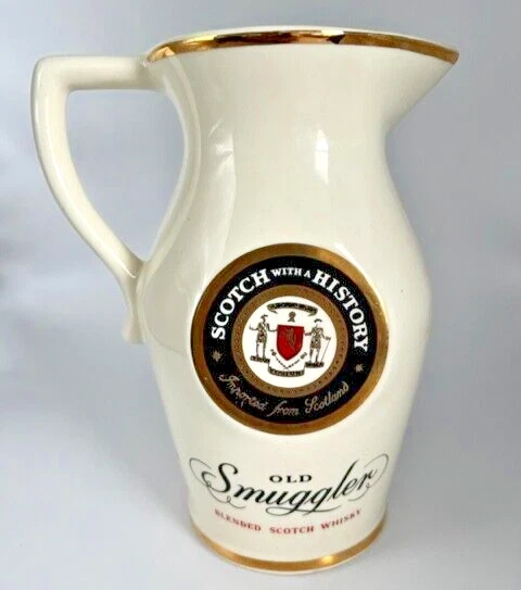 Vintage Old Smuggler Blended Scotch Whisky Bar Pitcher - 6.5" H