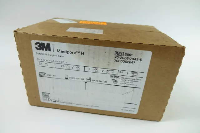 3M™ Medipore™ H Soft Cloth Surgical Tape 2861, 1 in x 10 yard 24 Rolls