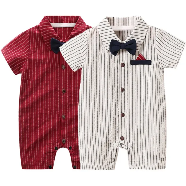 Newborn Baby Boys Gentleman Clothes Infant Romper Bodysuit Jumpsuit Outfits