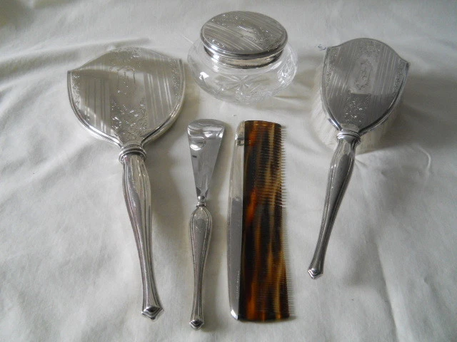 birks sterling silver dresser set Lot