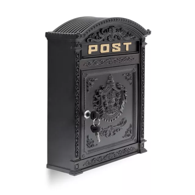 Briefkasten englischer Wandbriefkasten Postkasten Nostalgie A4, antik, Aluguss