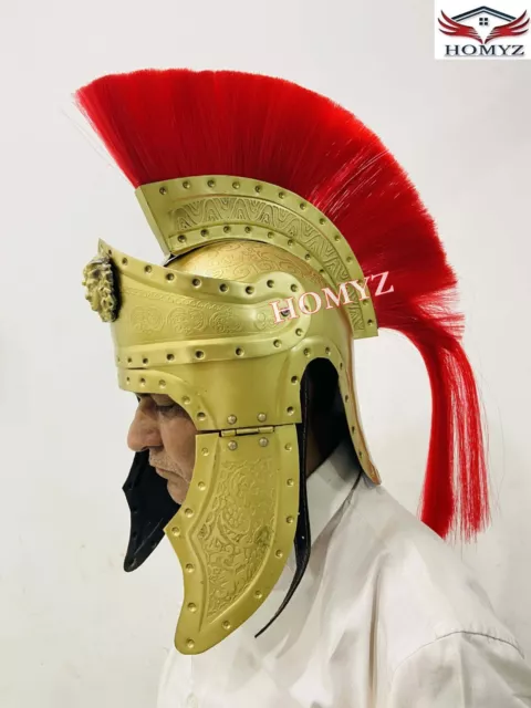 Medieval King Leonidas 300 Spartan Roman Helmet With plume Men's Spartan helmet