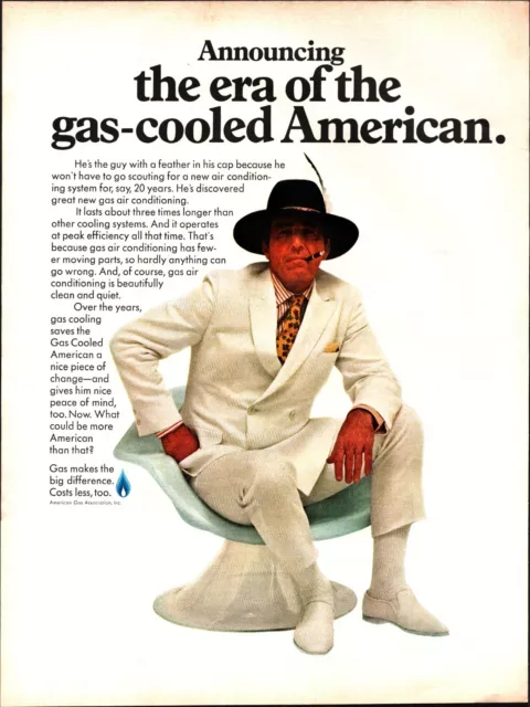 1967 American Gas Association Vintage Print Ad 13.5"x10" gas cooled American a3