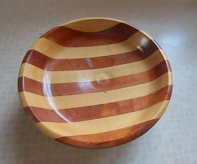 Vintage Cherry/Maplewood Bowl Hand Turned Made in USA Beautiful!