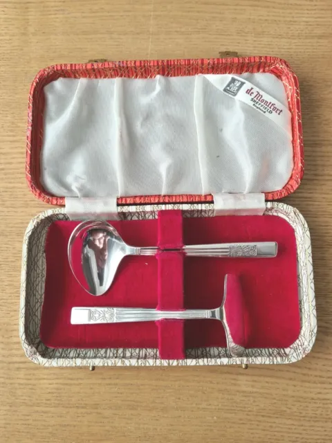 A Lovely Silver Plated, Spoon And Pusher Christening Set.