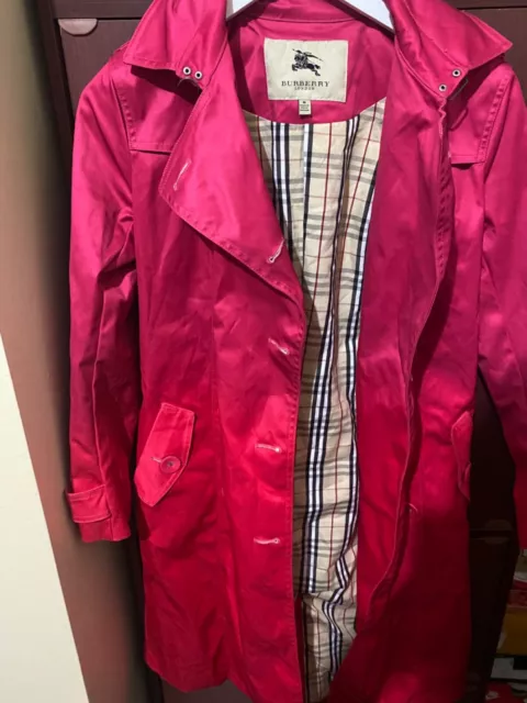 burberry womens pink trench coat size m