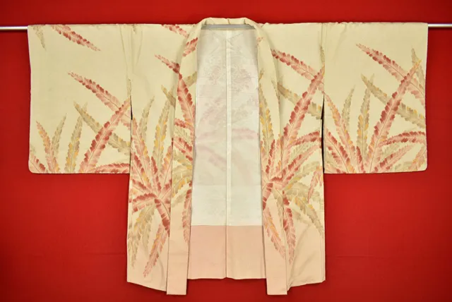 Vintage Japanese Kimono Silk Antique BORO HAORI Kusakizome Woven/B654/530