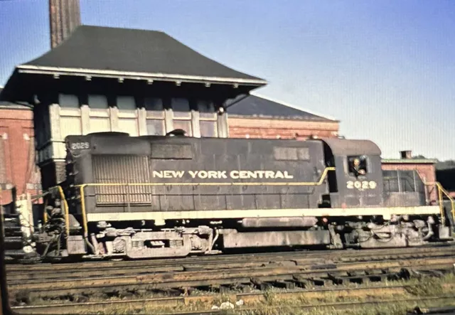 Vtg 35mm Slide New York Central Railroad Train Engine 2029 Engineer Duplicate
