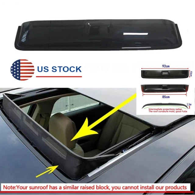 92x15cm Smoke Sun/Moon Roof Window Sunroof Visor Vent Wind Deflector USA Stock