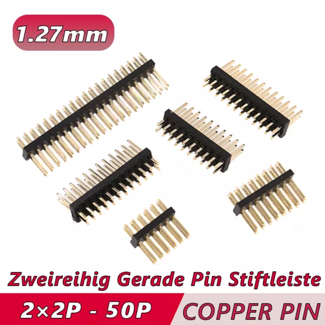 1.27mm 2*2/3/4/5/6/7/8/10/12/20/40/50P Straight Male single row Pin Header Strip