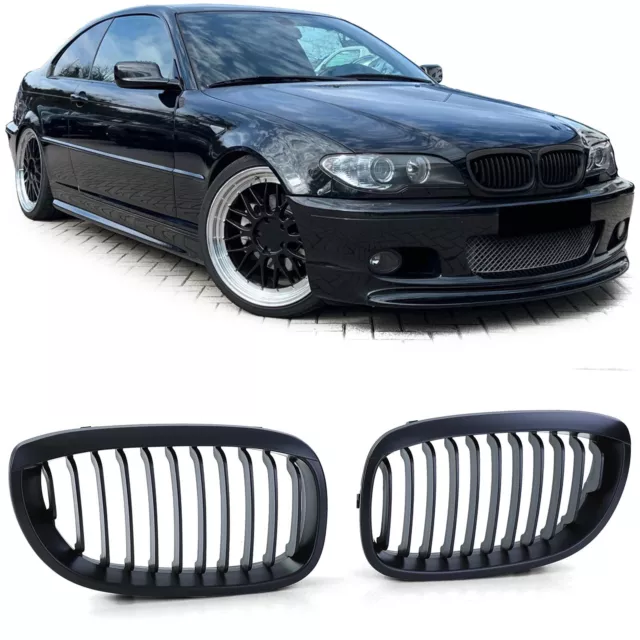 Para BMW 3er E46 Coupé Cabrio 2003-2007 Parrilla Performance Negro Mate