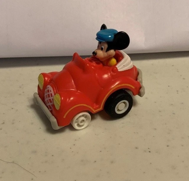 VINTAGE 1988 MCDONALD'S Happy Meal Mickey Mouse Red Pull Back Car Walt