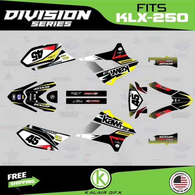 Graphics Kit for Kawasaki KLX250 (2008-2020) KLX 250 Division Series - Red