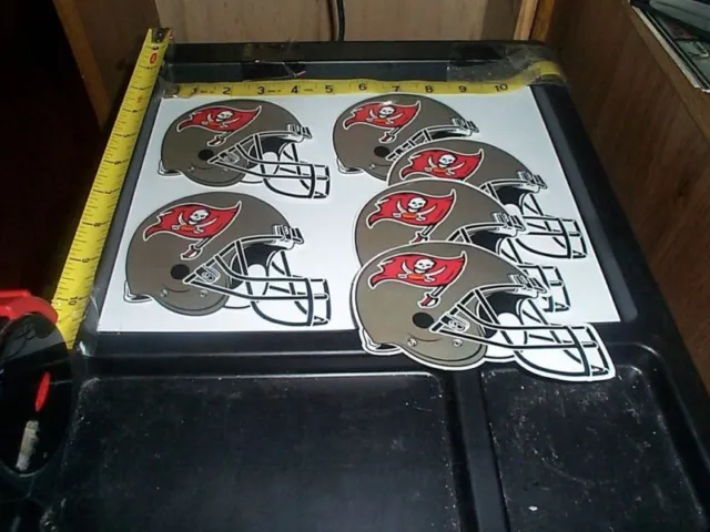 6 Large Helmet stickers NFL Tampa Bay Buccaneers
