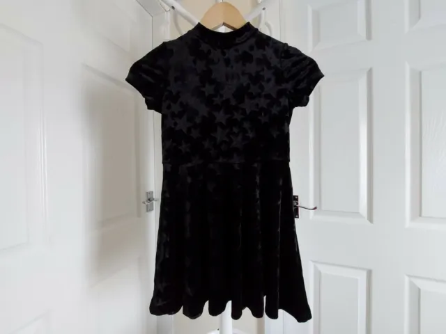 Dress”M&S”Kids Velours Black Mix Colour Age:6/7 Years,Height:48 in (UK)Eur122cm 