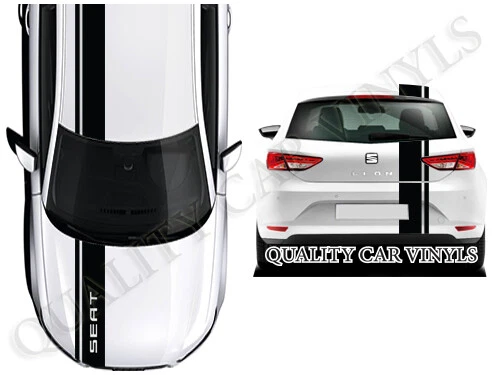 SEAT RACING STRIPES decals graphics fr leon ibiza cupra boot roof ...