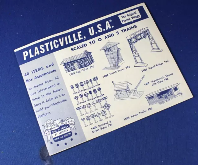 O/S - Plasticville 1960 Mini-Play Guide - 4-page catalog - Excellent++ Condition