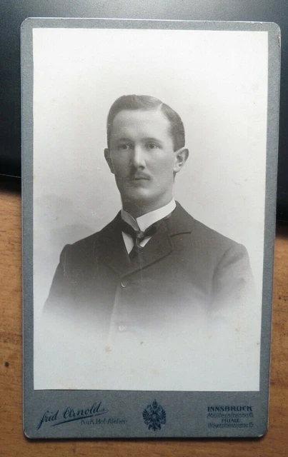 Mann im Anzug - Portrait / CDV Fridolin Arnold Innsbruck
