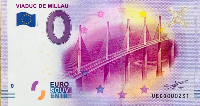 Billet 0 Zero Euro Souvenir Touristique Viaduc De Millau 2018-2