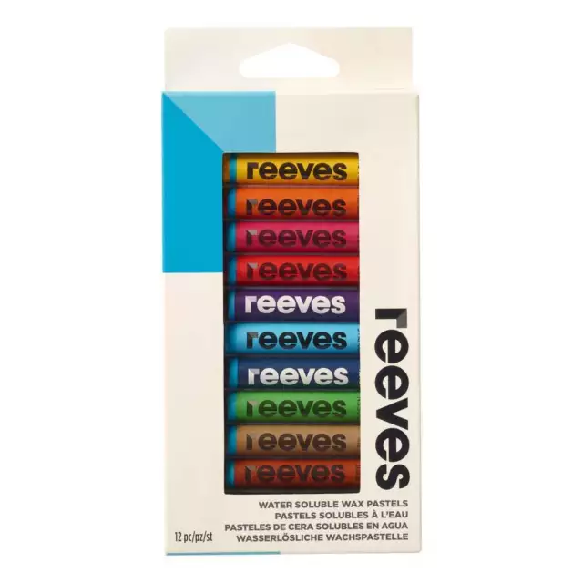 NEW Reeves 12 Pack Water Soluble Wax Pastels Set By Spotlight