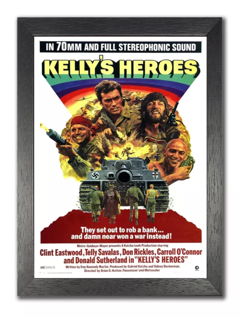 Kellys Heroes American War Film Advert Poster Eastwood Cinema Stars Picture