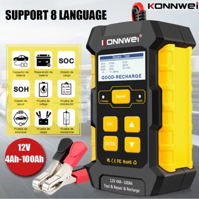 KW510 Car Battery Tester Pulse Repair Tools Jump Starter Auto Tester 12V Charger