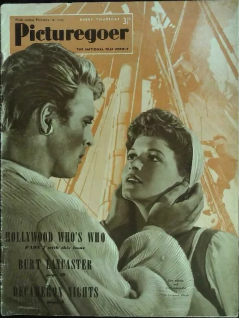 Picturegoer Magazine February 14, 1953 Burt Lancaster, Eva Bartok