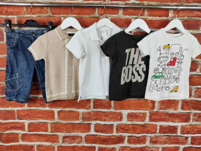 Baby Boy Bundle Age 12-18 Months Next M&S H&M Jeans Polo Top T-Shirt Set 86Cm