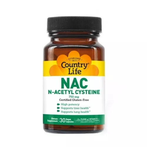 Nac (N-Acétyl Cystéine) 30 Capuchons 750 MG Par Country Life