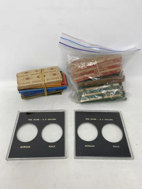 Vintage Coin Wrappers Flat Tubular ASSORTED Paper Quarter Penny Nickel Dime