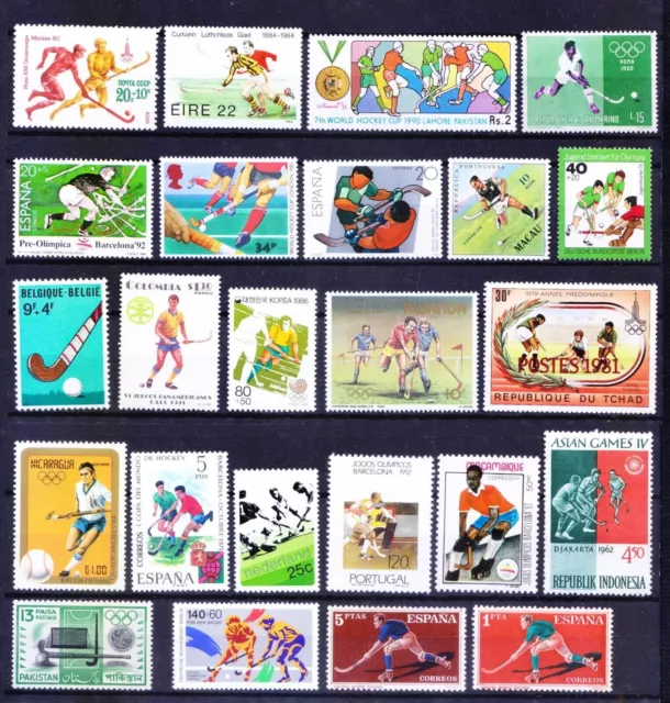 All different 50 MNH stamps on Field Hockey" Sports, Rare collection, Olympics 2