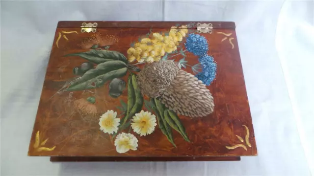 Fabulous Folk Art  Hand Painted Book Box Circa 1998