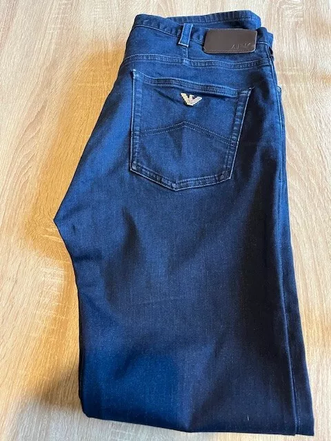 Armani Jeans J07 Regular Straight Jeans W34 L34 Dark Blue Button Fantastic Jeans