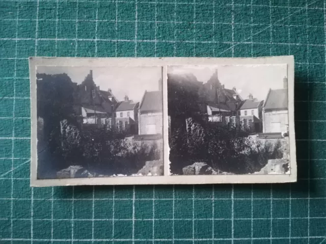 zg66 positive stereo photo BE circa 1920 mountain village