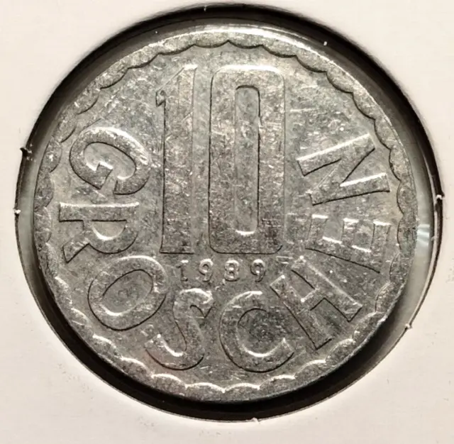 1989  AUSTRIA  10 Groschen  Coin -  KM# 2878 - Combined Shipping (#INV9075)