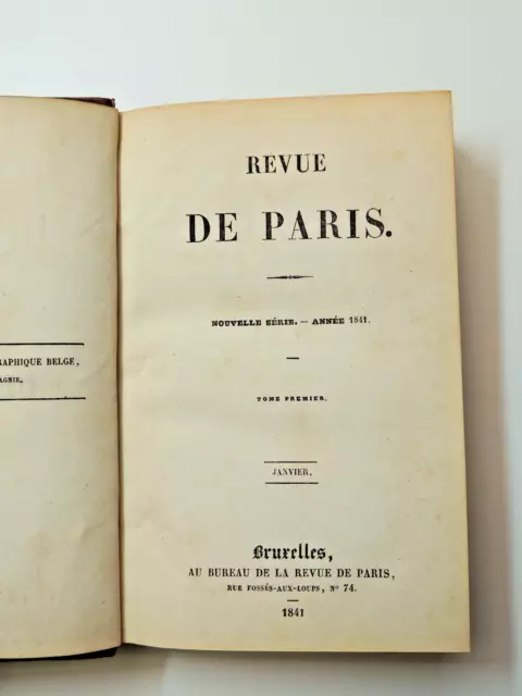 Histoire période Louis Philippe. La revue de Paris 1841. Année complète 12 vols 3