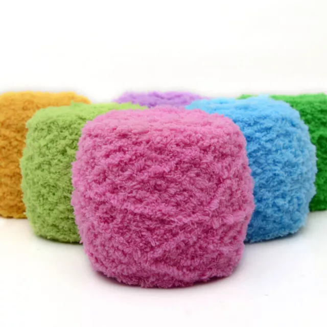 100G Skeins Chunky Crochet Chenille Milk Yarn Soft Baby Coral Velvet Knit  Wool