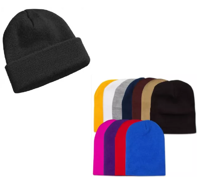 MEN MENS Womens Winter Ski Thermal WARM Knit Knitted BEANIE HAT Cap  NEW BULK