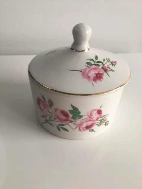 Vintage Old Foley Lidded Pot Floral Rose James Kent Trinket