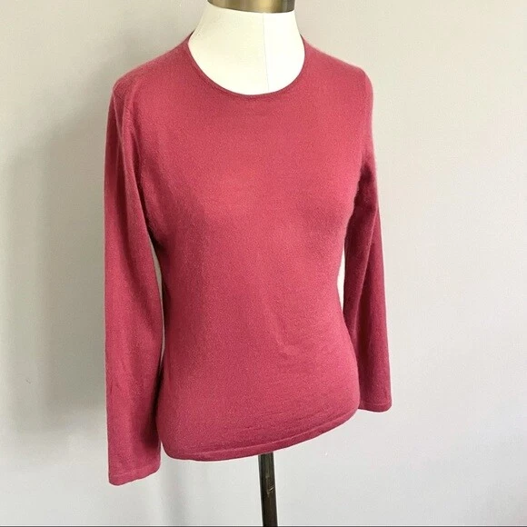 Anne Klein New York Raspberry Pink 100% Cashmere Sweater Long Sleeve Top - XS/S