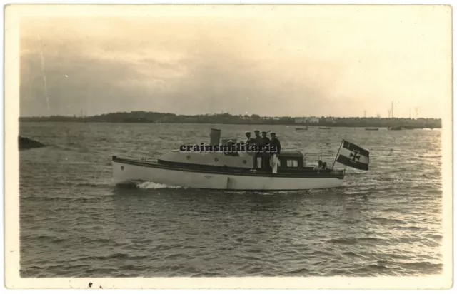 Orig. Foto Kaiserliche Marine Motorboot Schiff Boot im Hafen