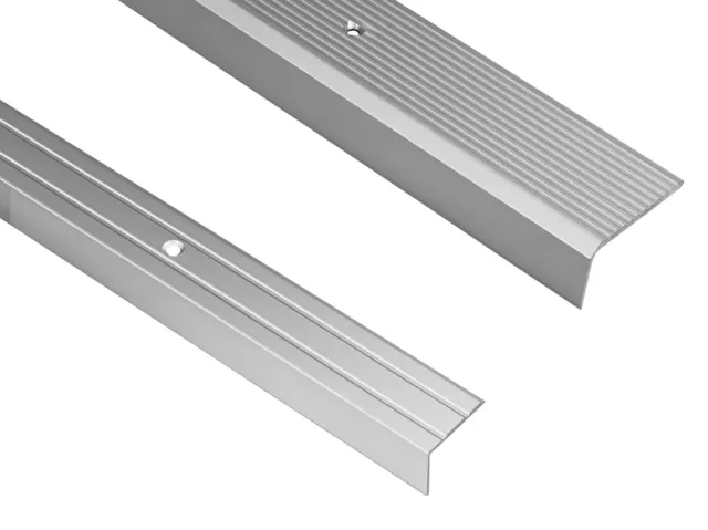 Perfil de Borde Escalera Ángulo Forma L Guía Aluminio la Plata