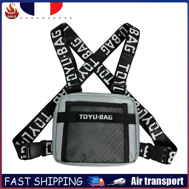 Fashion Chest Rig Bag Women Men Hip Hop Street Vest Waistcoat Pack (Grey) ~