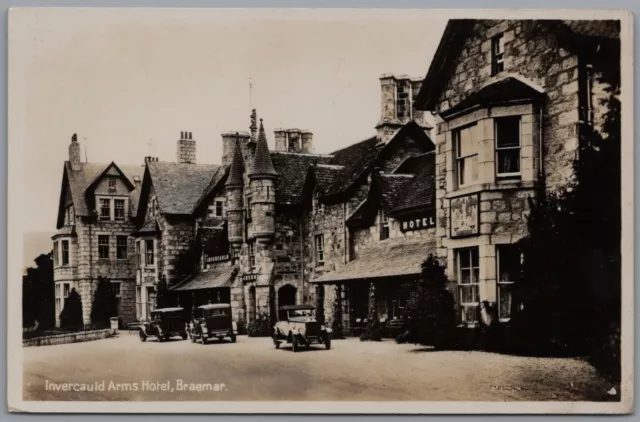 Invercauld Arms Hotel Braemar Real Photo Aberdeenshire Scotland Vintage Postcard