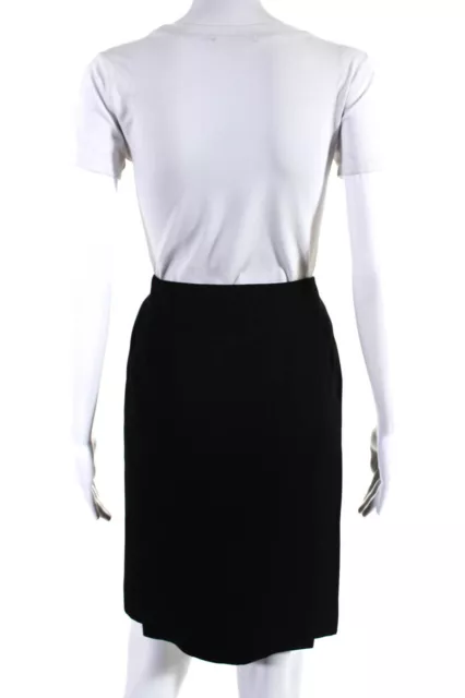 BALENCIAGA PARIS WOMENS Side Zip Knee Length Pencil Skirt Black Cotton ...