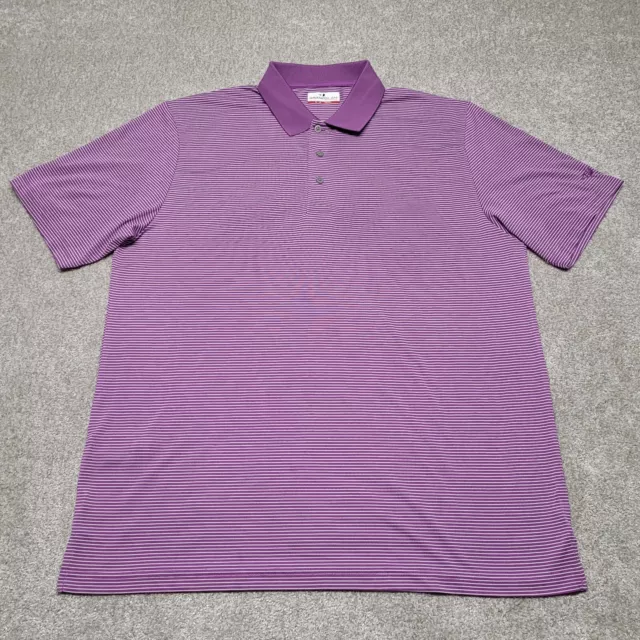 Grand Slam Polo Shirt Mens XL Purple Striped Performance Short Sleeve