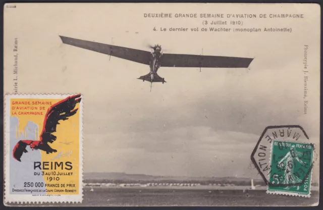 Vignette Reims 1910 CPA 2éme Edg Semaine D'Aviation Champagn Bétheny Cinderella