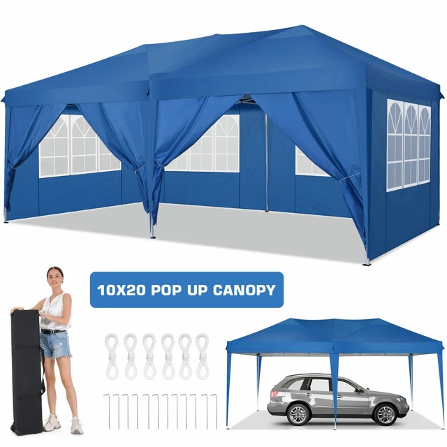 Klapp Falt Pavillon WASSERDICHT 3x6m Pavillion Gartenzelt 210D Oxford-Stoff Blau