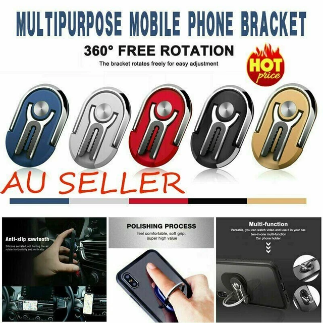 2in1 Phone Ring Finger Holder Car Mount Hook iPhone Stand Mobile Grip GPS AU