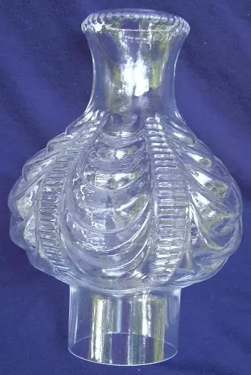 Coolidge Drape clear Glass oil lamp Chimney 3 inch base for #2 ,old  #3 burner